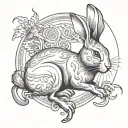 rabbit Chinese zodiac and cancer horoscope tattoo design idea