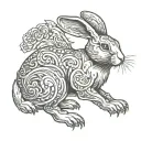 rabbit Chinese zodiac and cancer horoscope tattoo design idea