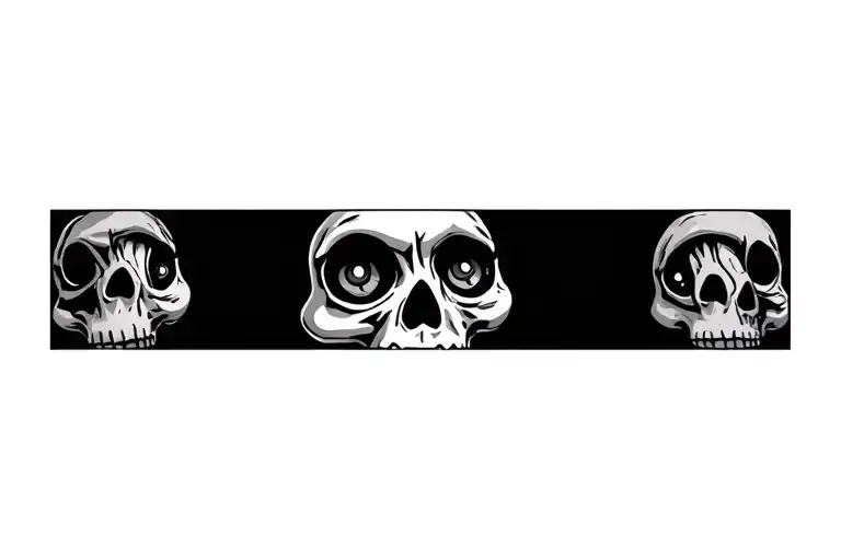 voodoo skull  button eyes tattoo design idea