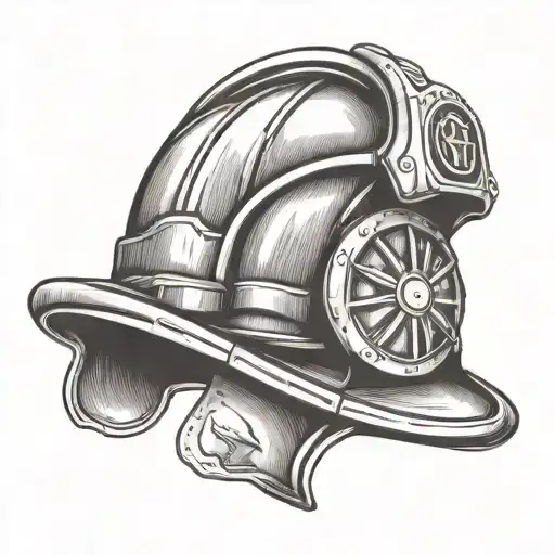 firefighter helmet tattoo design idea