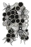 Industrial Bee Honeycomb tattoo design idea