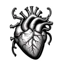 steam generated anatomical correct heart tattoo design idea