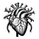 steam generated anatomical correct heart tattoo design idea