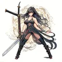 sexy anime girl katana sword tattoo tattoo design idea