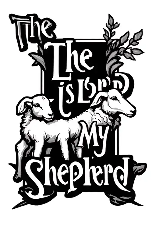 "The lord is my shepherd" jesus and a lamb tattoo design idea