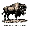 Bison black grey tattoo tattoo design idea
