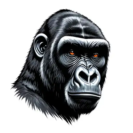 silverback gorilla face tattoo design idea