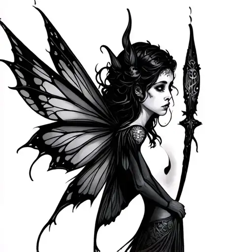 Evil Fairy tattoo design idea