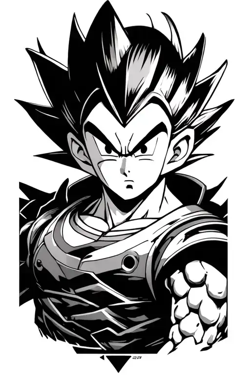 biomechanical tattoo design combining vegeta dragon ball z tattoo design idea