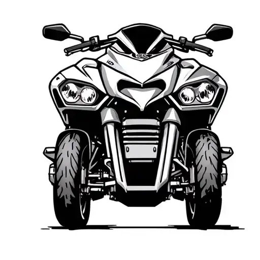Line art off-road two wheeled motorcycle, simple outline, no shading. tattoo design idea