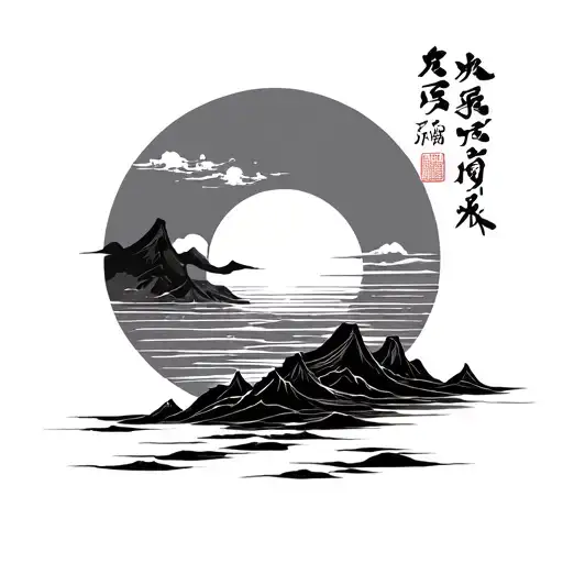 Japanese Rising Sun tattoo design idea