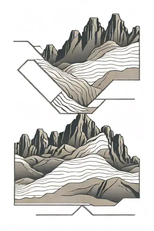 desert dunes rectangular tattoo tattoo design idea