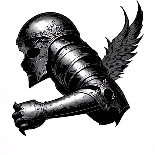 armure sur bras gauche tattoo design idea