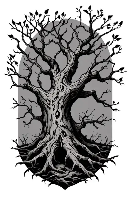 leafless tree branching out tattoo design idea