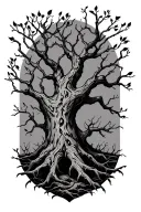 leafless tree branching out tattoo design idea