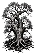leafless tree branching out tattoo design idea