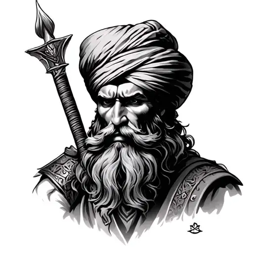 Sikh Warrior tattoo design idea
