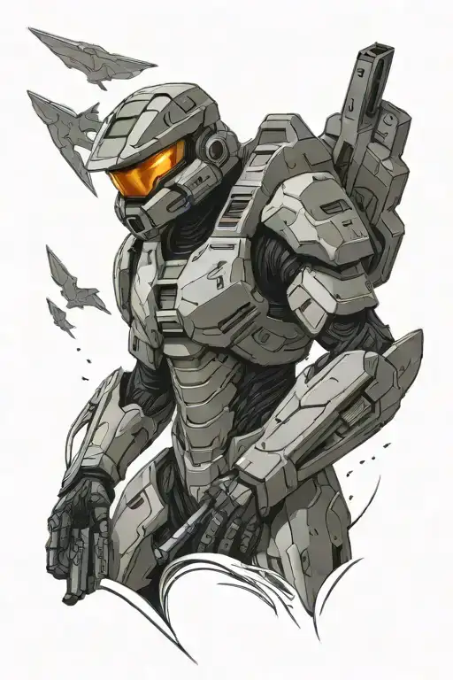 Master chief with arbiter tattoo design idea