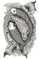 koi fish swimming in circles intertwined within tattoo design idea