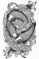 koi fish swimming in circles intertwined within tattoo design idea