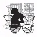 A pair of glasses with a bridge design, representing the client's occupation as a professor and love for the film Bridges of Madison County tattoo design idea