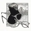 A pair of glasses with a bridge design, representing the client's occupation as a professor and love for the film Bridges of Madison County tattoo design idea