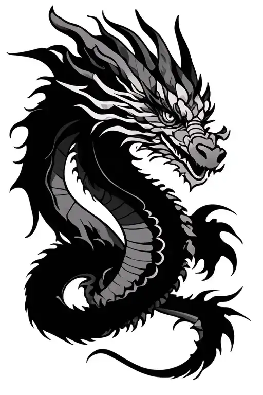 dragon, Aquarius, Hmong, female tattoo design idea
