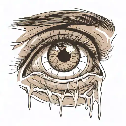 unlided eye with veins and a contact lens trying to blink but it cant because it doesnt have eyelids tattoo design idea