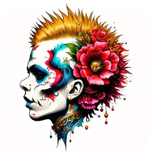punk traditional flash tattoo design idea