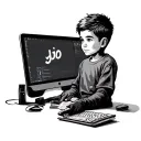 my son name jojo and computer technology  tattoo design idea