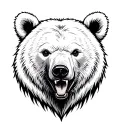 white bear head agry tattoo design idea