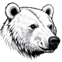white bear head agry tattoo design idea