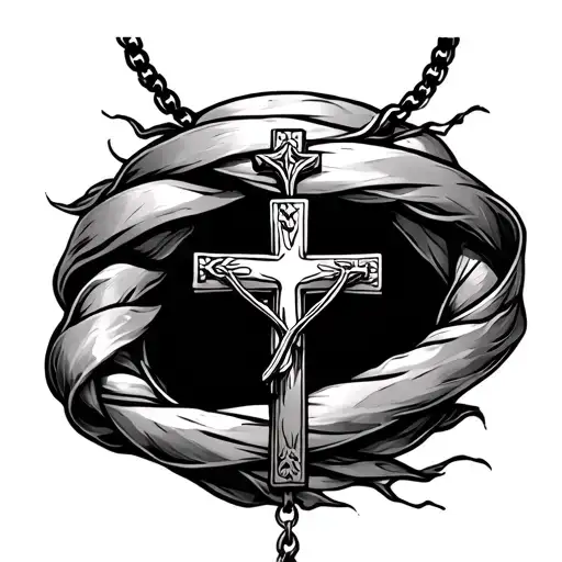make me a necklace with a cross that would wrap around my forearm and the Christian cross would rest on the top of myarm tattoo design idea