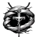 make me a necklace with a cross that would wrap around my forearm and the Christian cross would rest on the top of myarm tattoo design idea