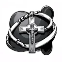 make me a necklace with a cross that would wrap around my forearm and the Christian cross would rest on the top of myarm tattoo design idea