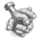 meth pipe held by a hand tattoo design idea