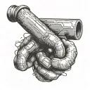 meth pipe held by a hand tattoo design idea