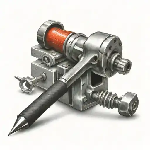 screwdriver hammer crossed tattoo design idea