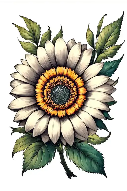 Can you mix these three tattoos to make one big thigh tattoo in full color keep most of the sun flower make the babys br tattoo design idea