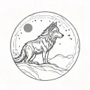 wolf howling at the moon tattoo design idea