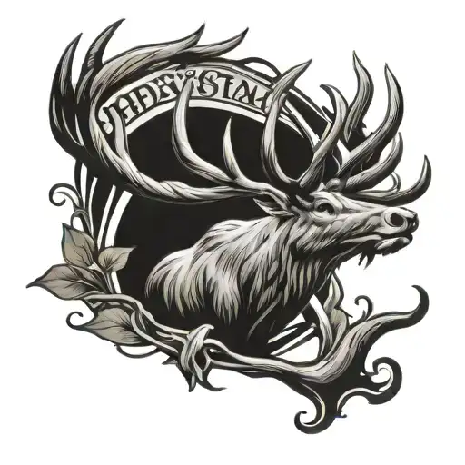 red stag alcohol logo incorporated tattoo design idea