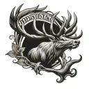 red stag alcohol logo incorporated tattoo design idea