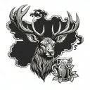 red stag alcohol logo incorporated tattoo design idea
