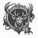 red stag alcohol logo incorporated tattoo design idea