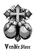Cross of Vendée and boxing gloves tattoo design idea
