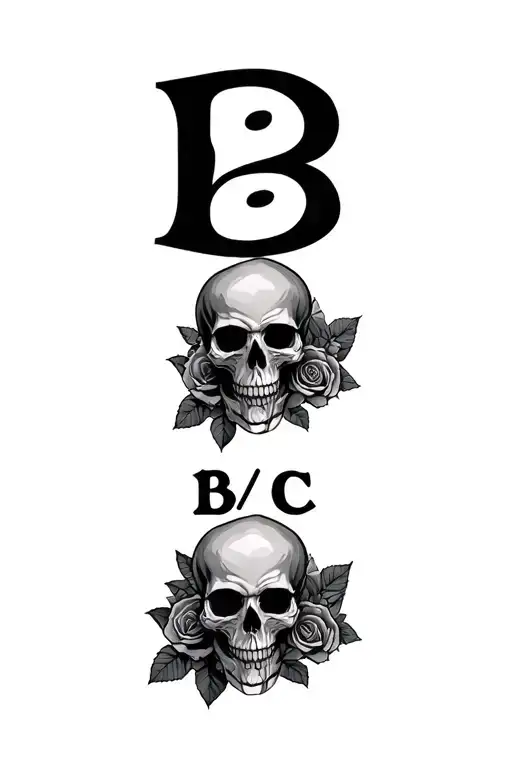"Load management B/c" Skull and Roses tattoo design idea