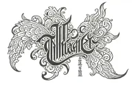 ismael in old english font tattoo design idea