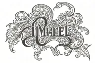 ismael in old english font tattoo design idea