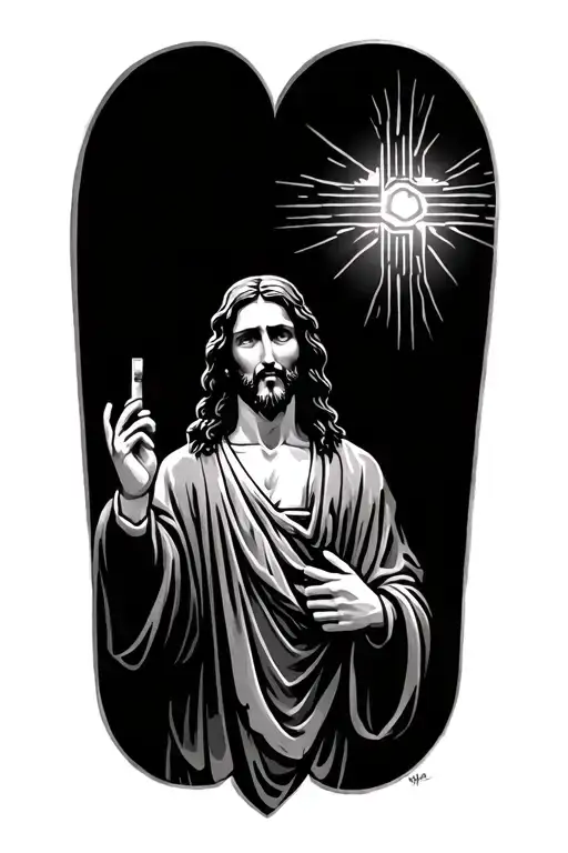 Jesus loves you tattoo design idea