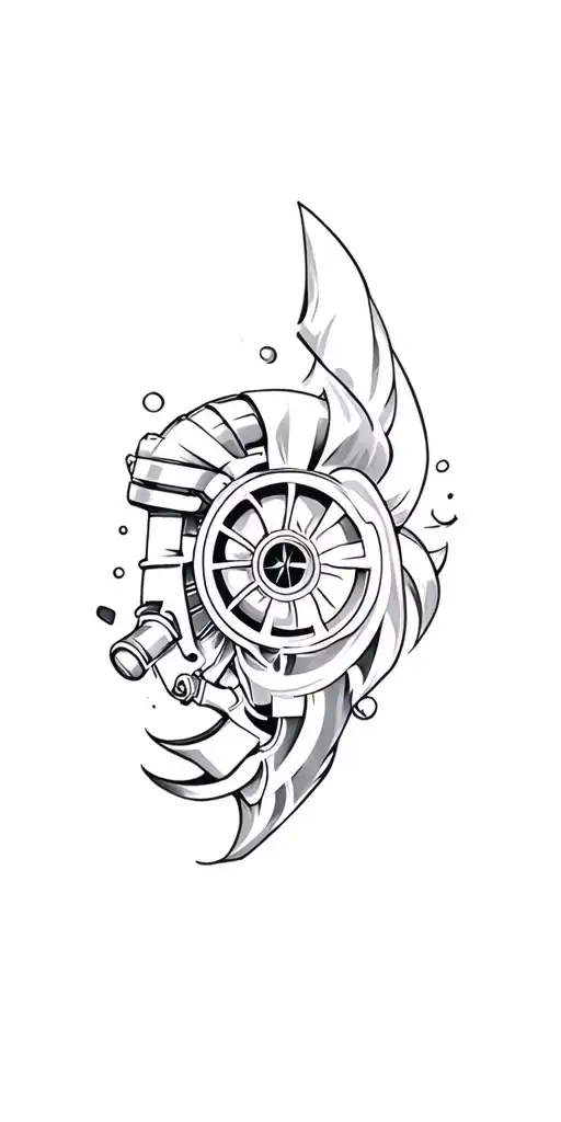 a turbocharger tattoo design idea